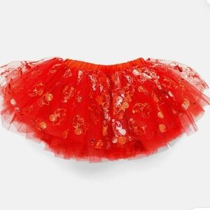 Disney Minnie Mouse Vibrant Red Skirt with Gold Accents